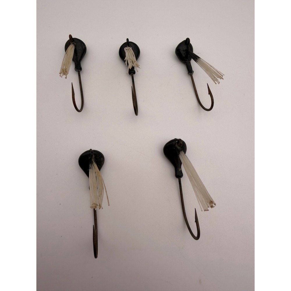 Handmade Black Fishing Jigs with Weed Guards Lot of 5 Vintage Style Tackle 0.5oz